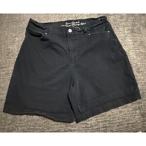Gloria Vanderbilt Shorts Womens Size 8 Black Cuffed All Around Slimming Effect